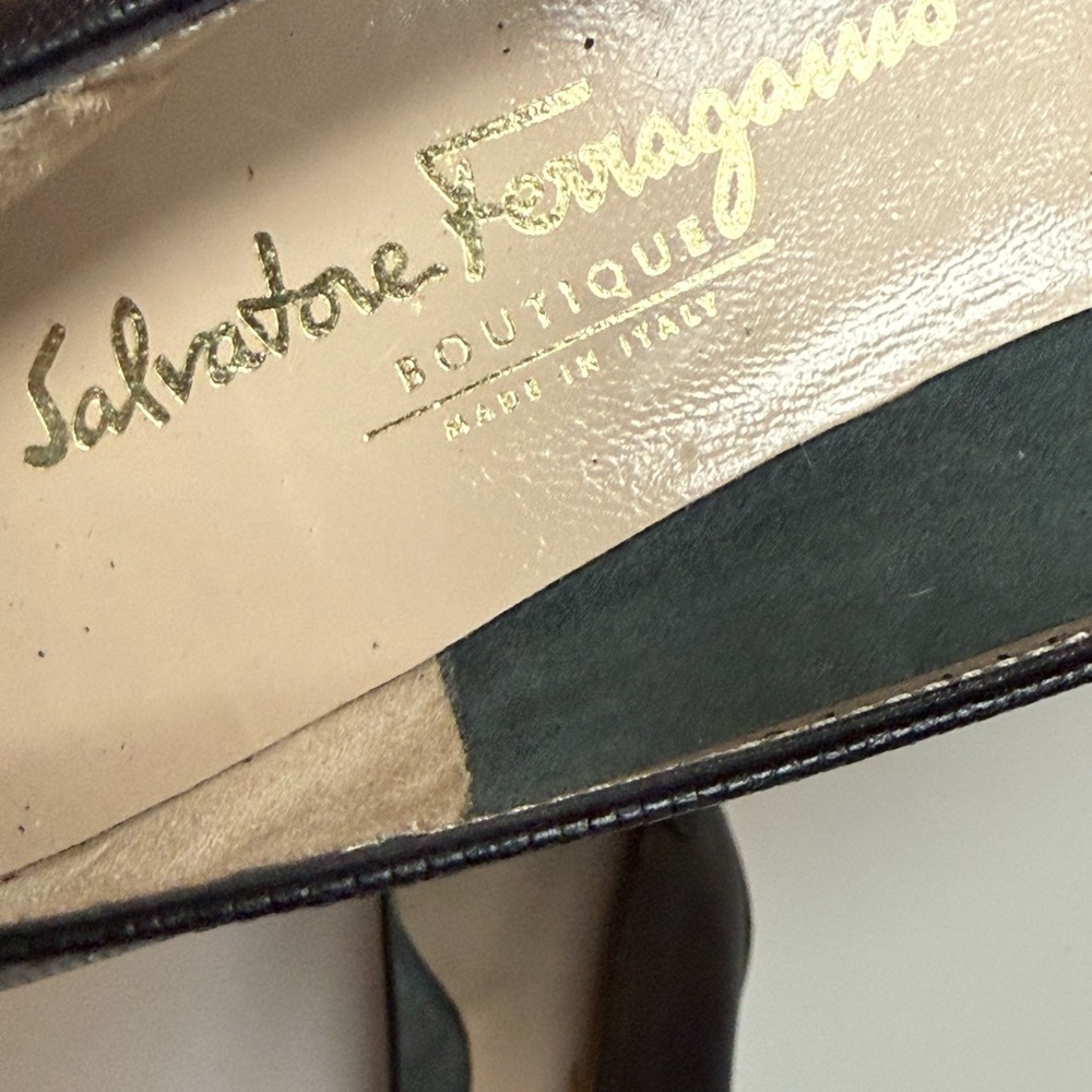 Salvatore Ferragamo Black With Gold tone logo Loafers - Picture 4 of 11